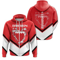 Bahrain Coat Of Arms Zip Hoodie Lucian Style RLT8 - Shopicos