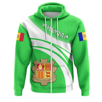 Andorra Coat Of Arms Zip Hoodie Cricket Style RLT8 - Shopicos
