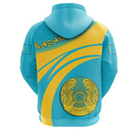 Kazakhstan Coat Of Arms Zip Hoodie Cricket Style RLT8 - Shopicos