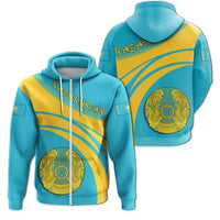 Kazakhstan Coat Of Arms Zip Hoodie Cricket Style RLT8 - Shopicos