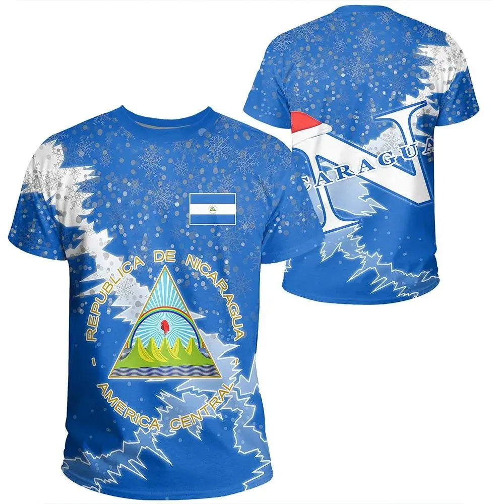 Nicaragua Christmas Coat Of Arms T Shirt X Style RLT8 - Shopicos