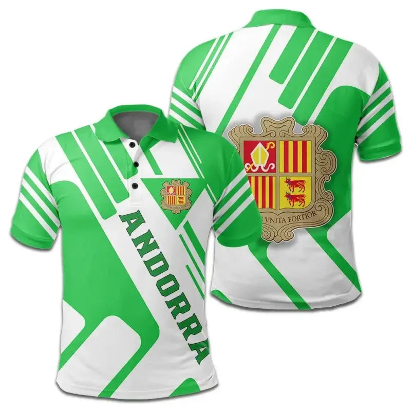 Andorra Polo Shirt Coat Of Arms Rockie RLT8 - Shopicos
