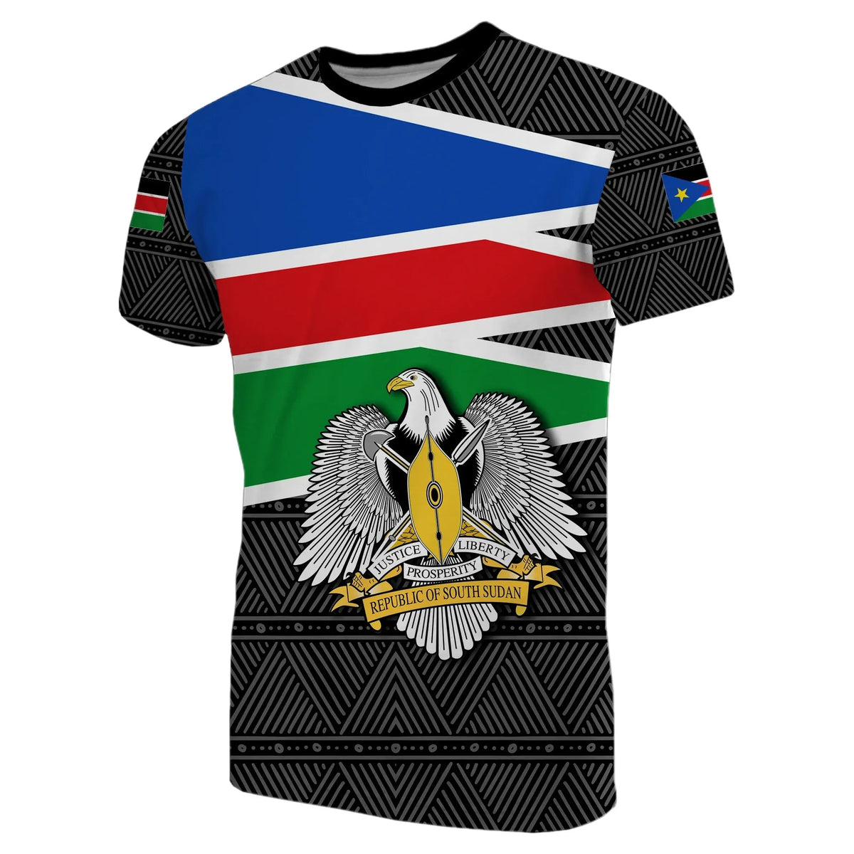 South Sudan T Shirt Flag Coat Of Arms RLT8 - Shopicos