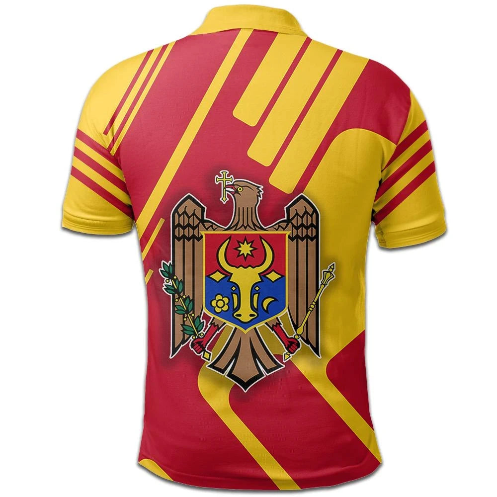 Moldova Polo Shirt Coat Of Arms RockieW RLT13 - Shopicos