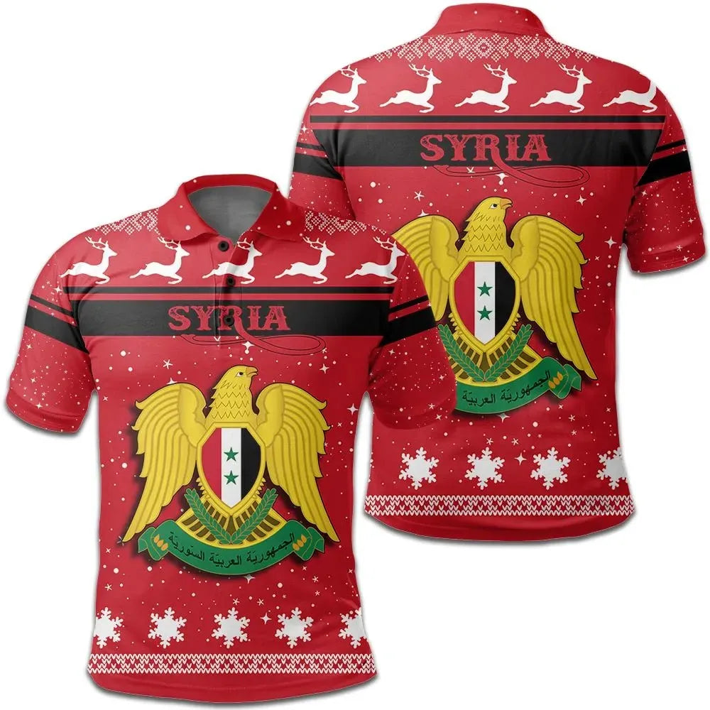 Christmas Syria Polo Shirt Coat Of Arms RLT6 - Shopicos