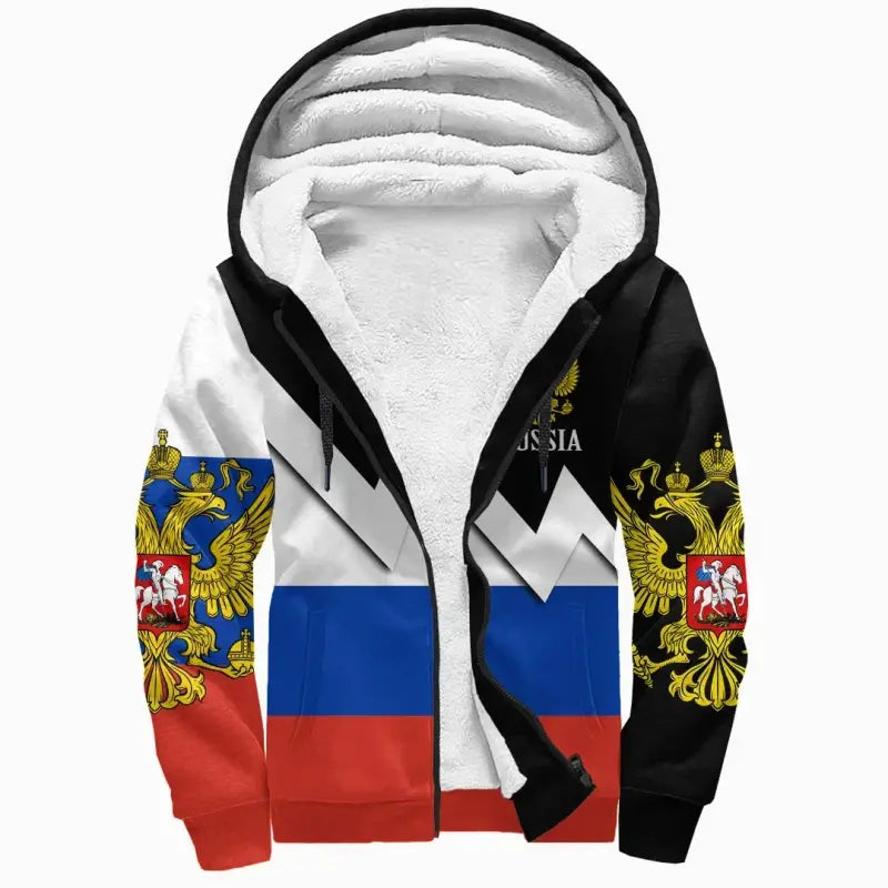 Russia Sherpa Hoodie Original Flag RLT12 - Shopicos