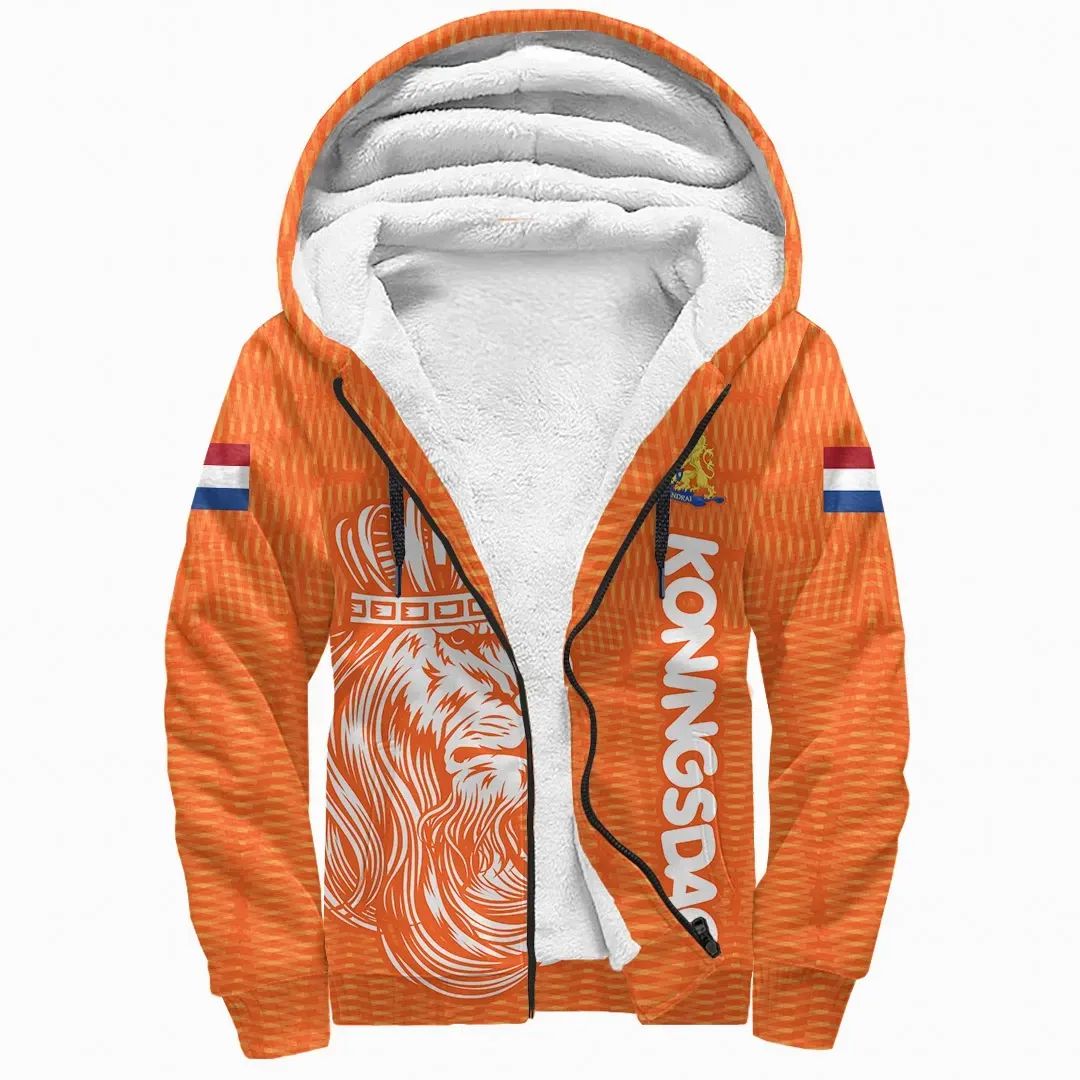 Netherlands Sherpa Hoodie Koningsdag Day RLT7 - Shopicos