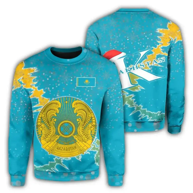 Kazakhstan Christmas Coat Of Arms Sweatshirt X Style RLT8 - Shopicos