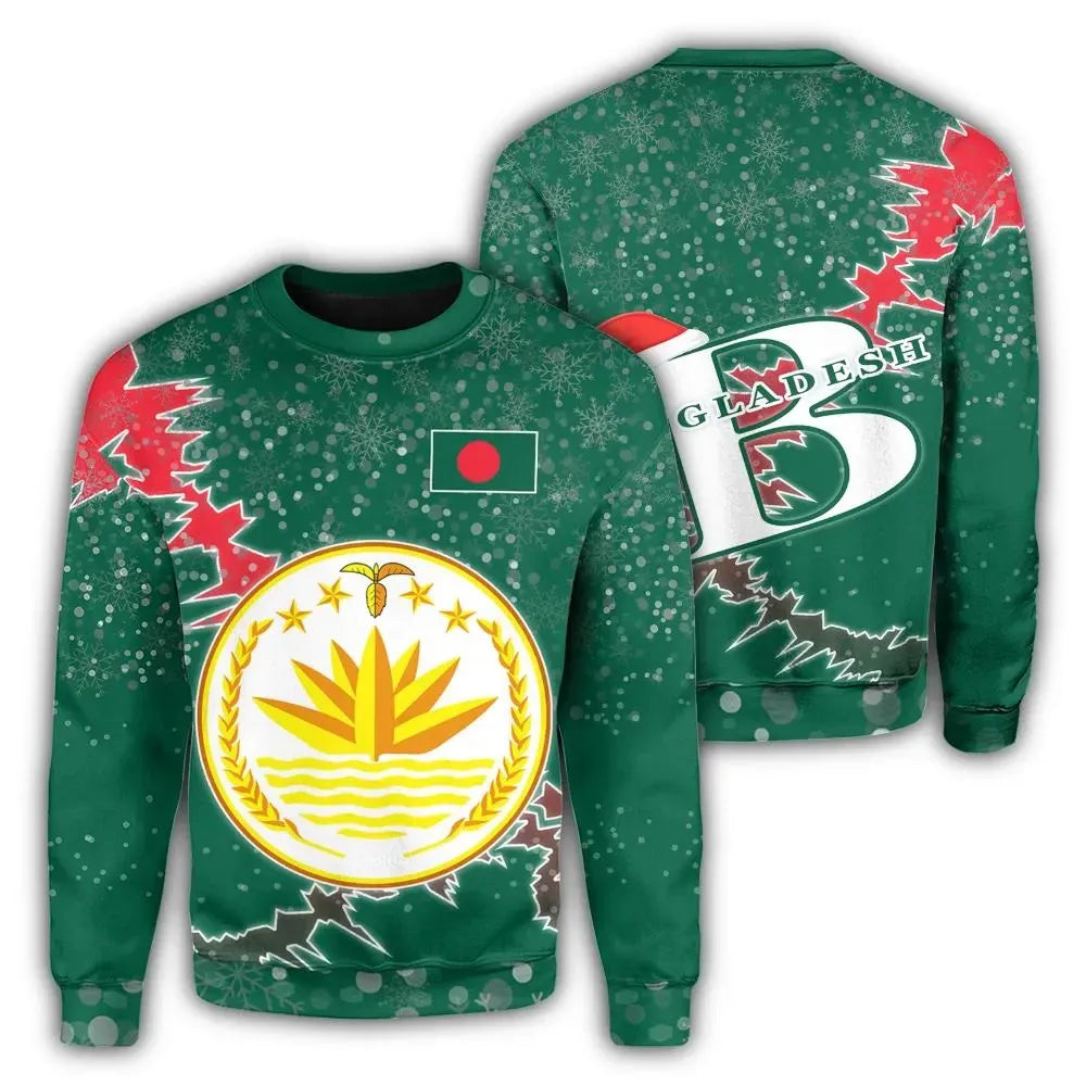 Bangladesh Christmas Coat Of Arms Sweatshirt X Style RLT6 - Shopicos