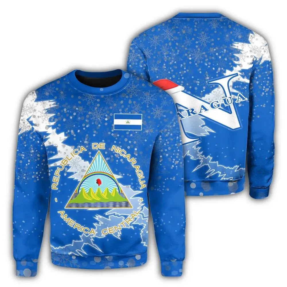Nicaragua Christmas Coat Of Arms Sweatshirt X Style RLT8 - Shopicos