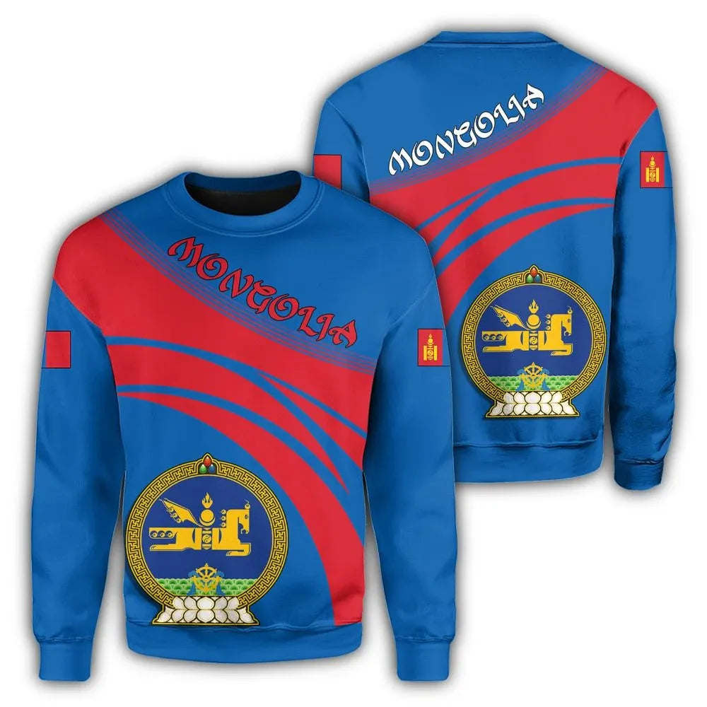 Mongolia Coat Of Arms Sweatshirt Cricket Style RLT13 - Shopicos