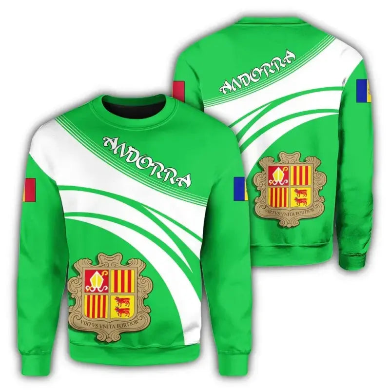 Andorra Coat Of Arms Sweatshirt Cricket Style RLT8 - Shopicos