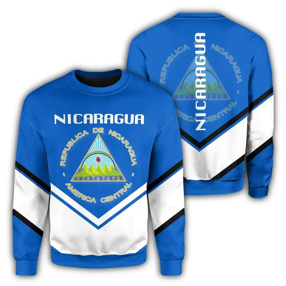 Nicaragua Coat Of Arms Sweatshirt Lucian Style RLT8 - Shopicos