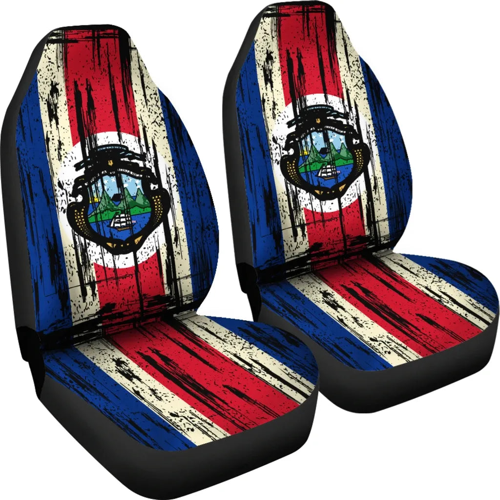 Costa Rica Grunge Flag Car Seat Cover RLT13 - Shopicos