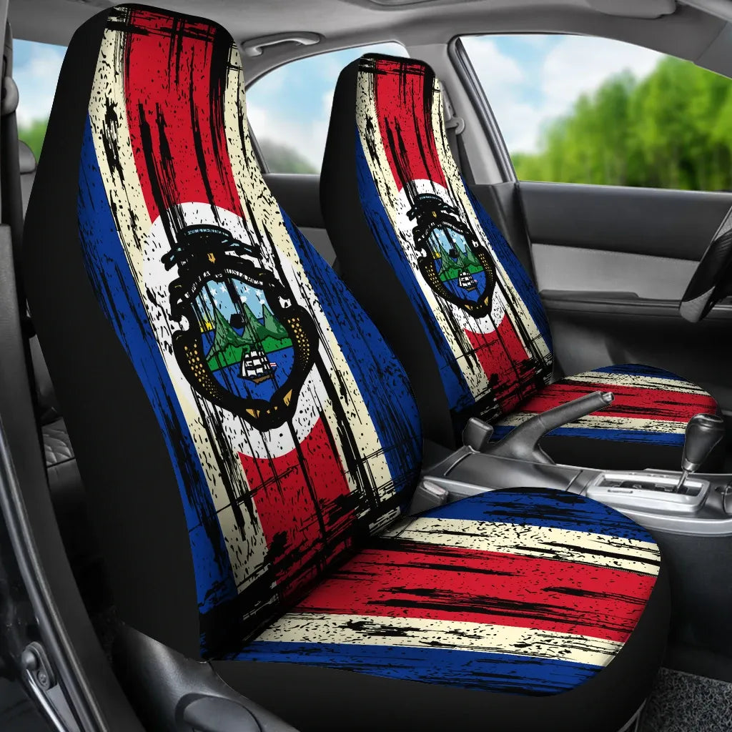 Costa Rica Grunge Flag Car Seat Cover RLT13 - Shopicos