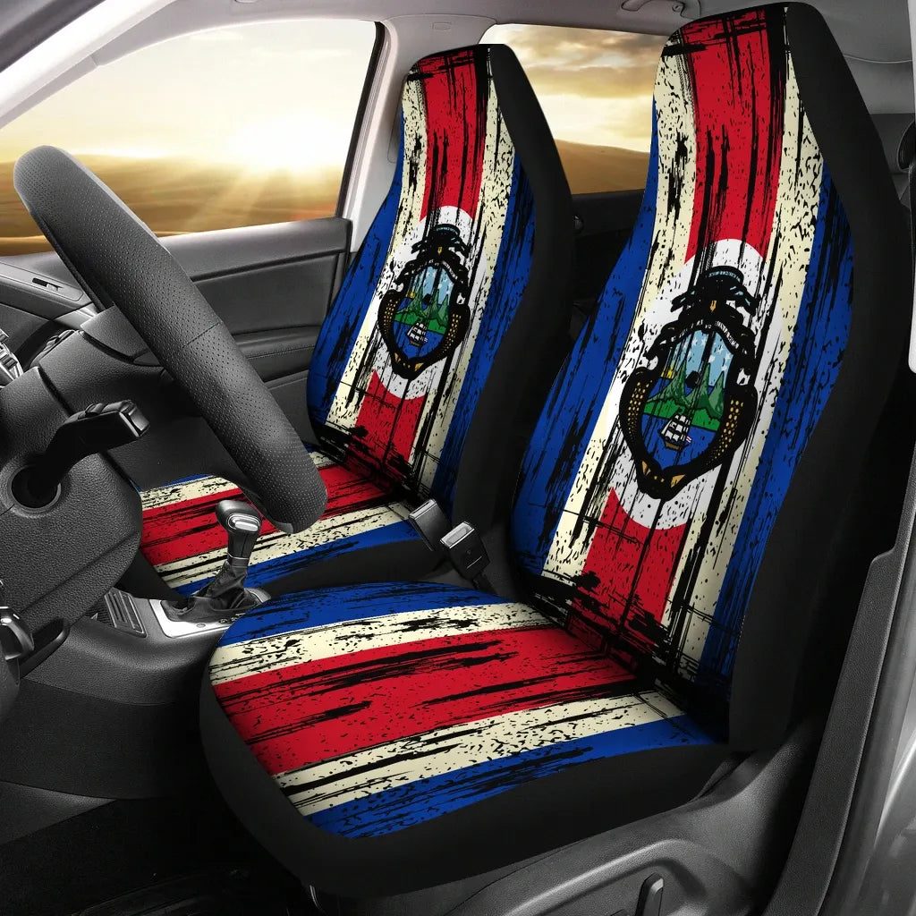 Costa Rica Grunge Flag Car Seat Cover RLT13 - Shopicos