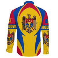 Moldova Long Sleeve Button Shirt Action Flag A15 RLT13 - Shopicos