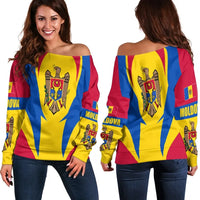 Moldova Off Shoulder Sweater Action Flag A15 RLT13 - Shopicos