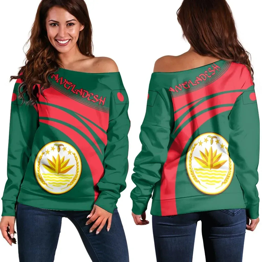 Bangladesh Coat Of Arms Shoulder Sweater Cricket RLT6 - Shopicos