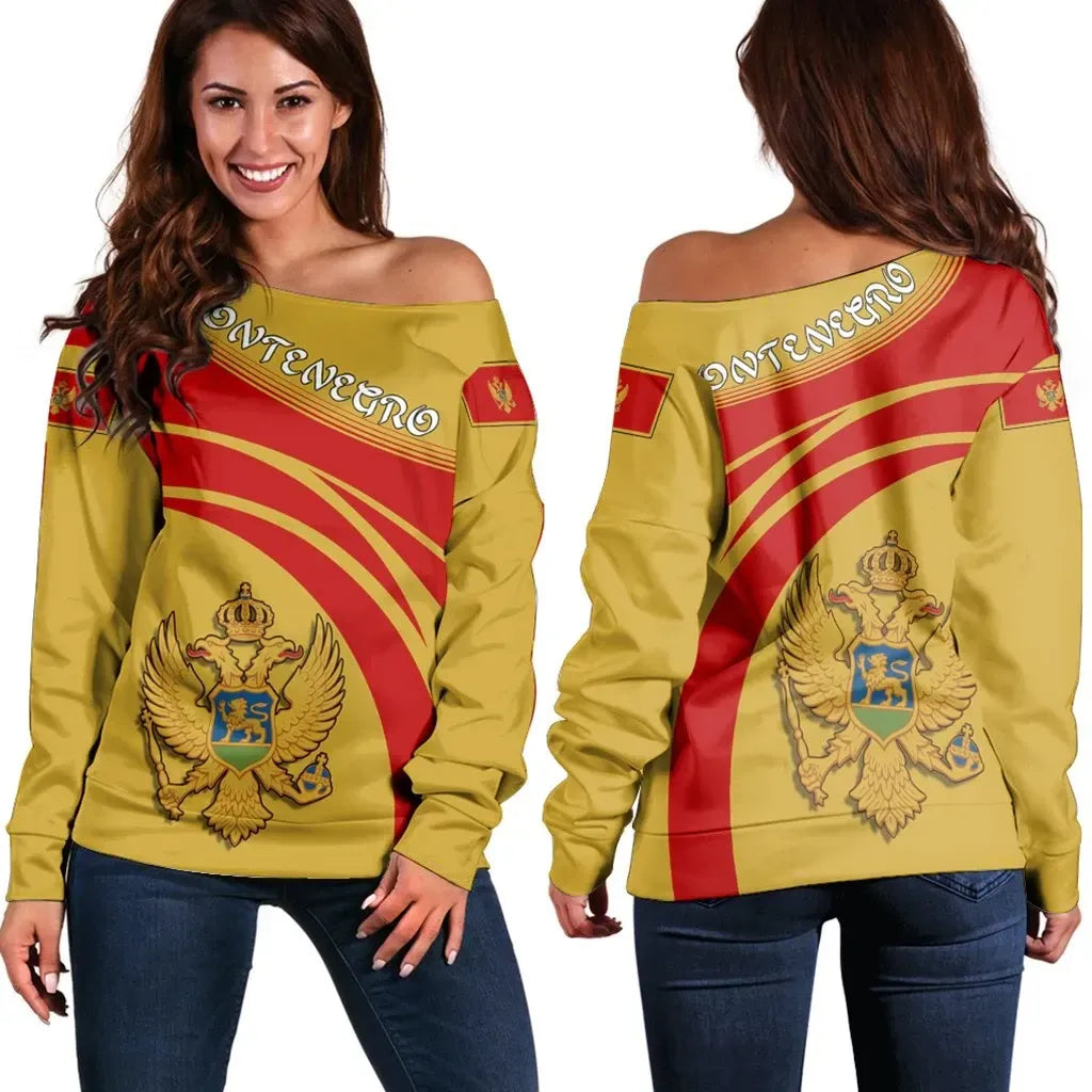 Montenegro Coat Of Arms Shoulder Sweater Cricket RLT13 - Shopicos
