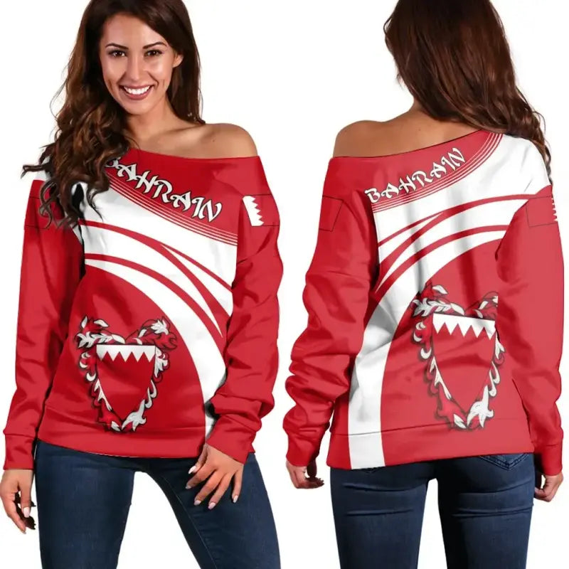 Bahrain Coat Of Arms Shoulder Sweater Cricket RLT8 - Shopicos