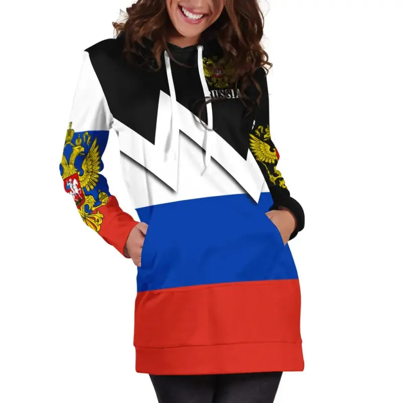 Russia Hoodie Dress Original Flag RLT12 - Shopicos
