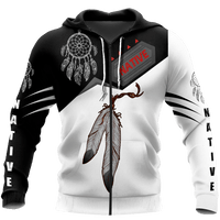 Premium Native American Feather All Over Printed Hoodie - Shopicos