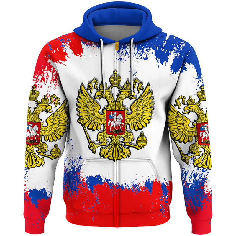 Russia Paint Style Zip Hoodie RLT12 - Shopicos