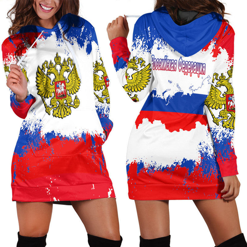 Russia Paint Style Hoodie Dress RLT12 - Shopicos