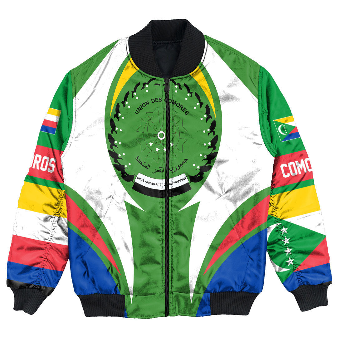 Getteestore Clothing - Comoros Action Flag Bomber Jacket RLT7 - Shopicos