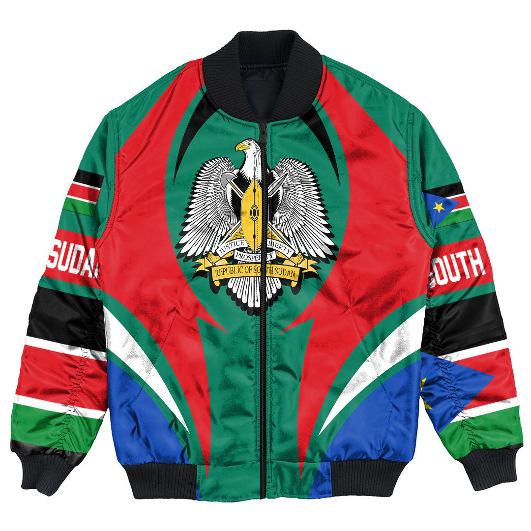 Shopicos Clothing - South Sudan Action Flag Bomber Jacket RLT7 - Shopicos