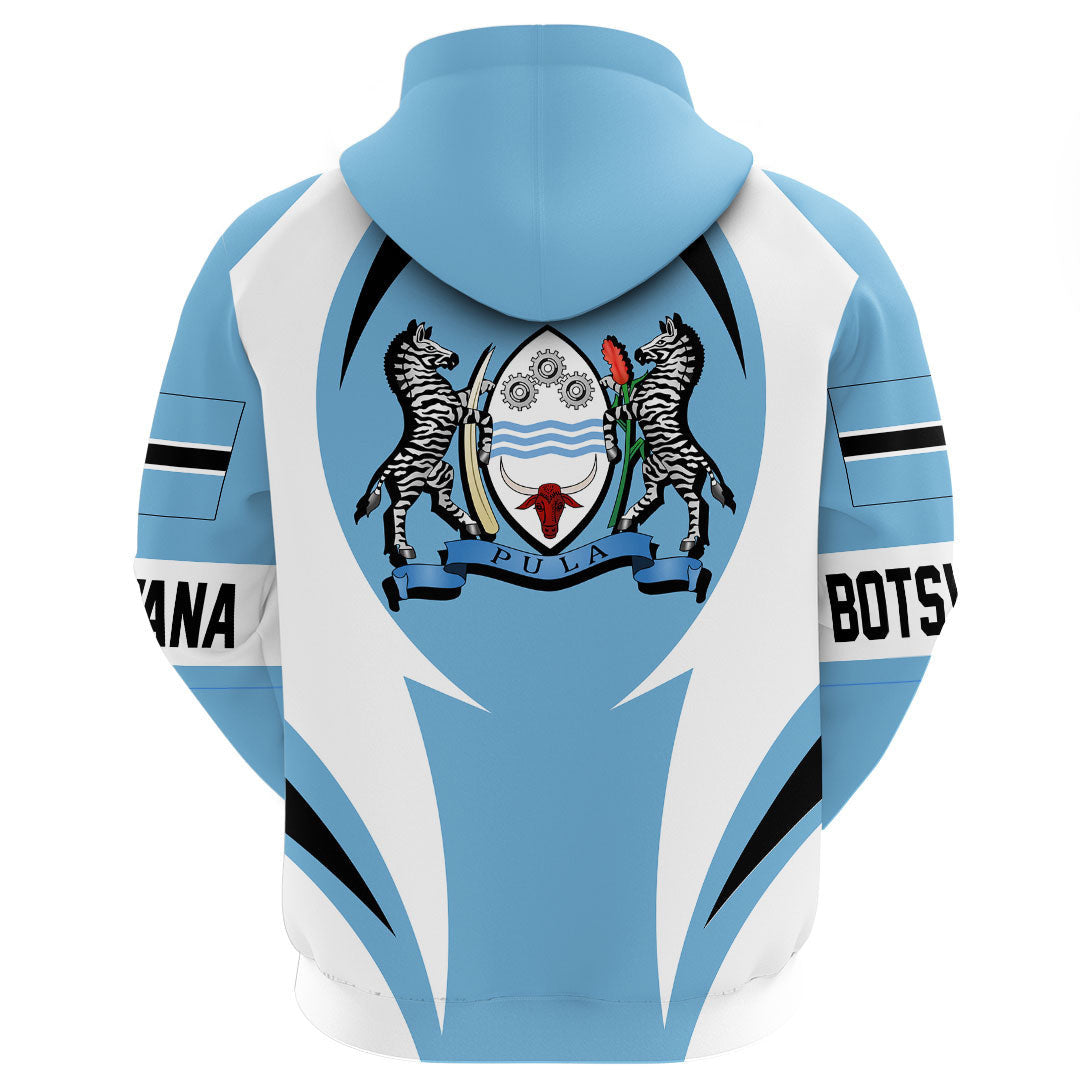 Botswana Hoodie Action Flag RLT7 - Shopicos