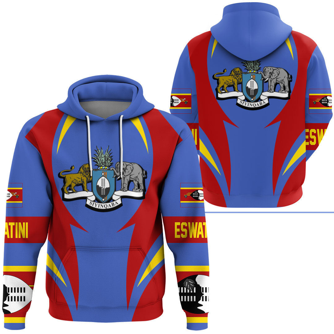 Eswatini Hoodie Action Flag RLT7 - Shopicos