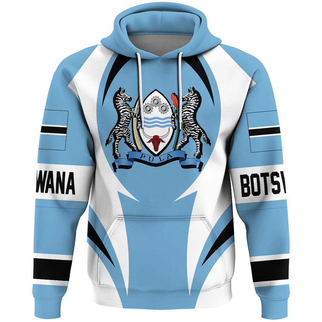 Botswana Hoodie Action Flag RLT7 - Shopicos