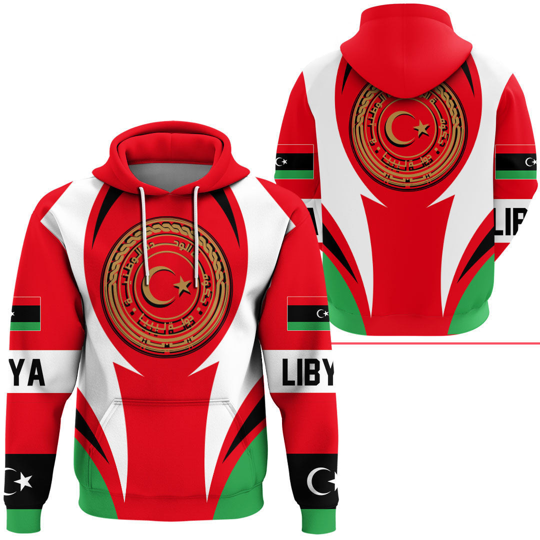 Libya Hoodie Action Flag RLT7 - Shopicos