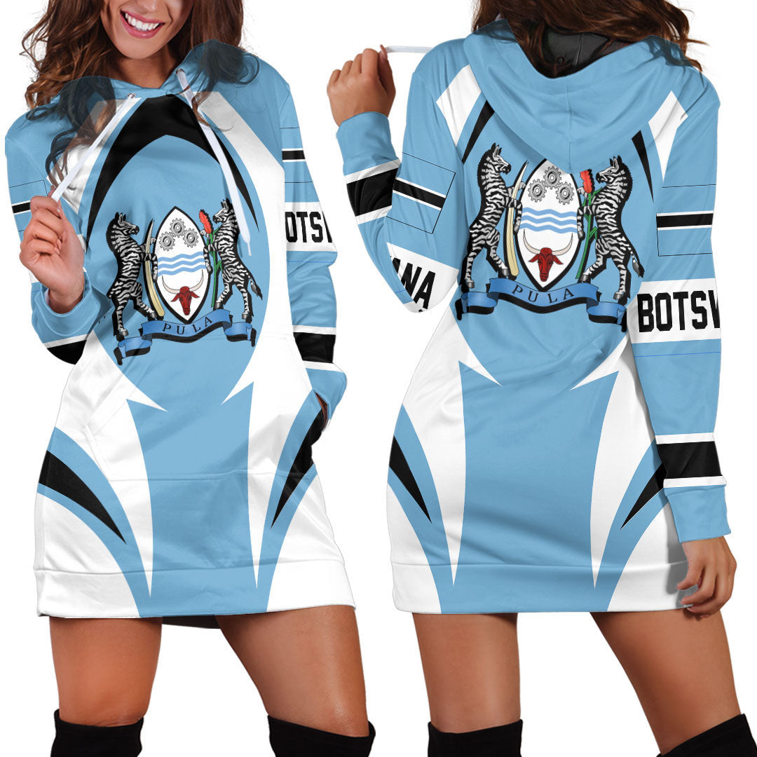 Shopicos Clothing - Botswana Action Flag Hoodie Dress RLT7 - Shopicos