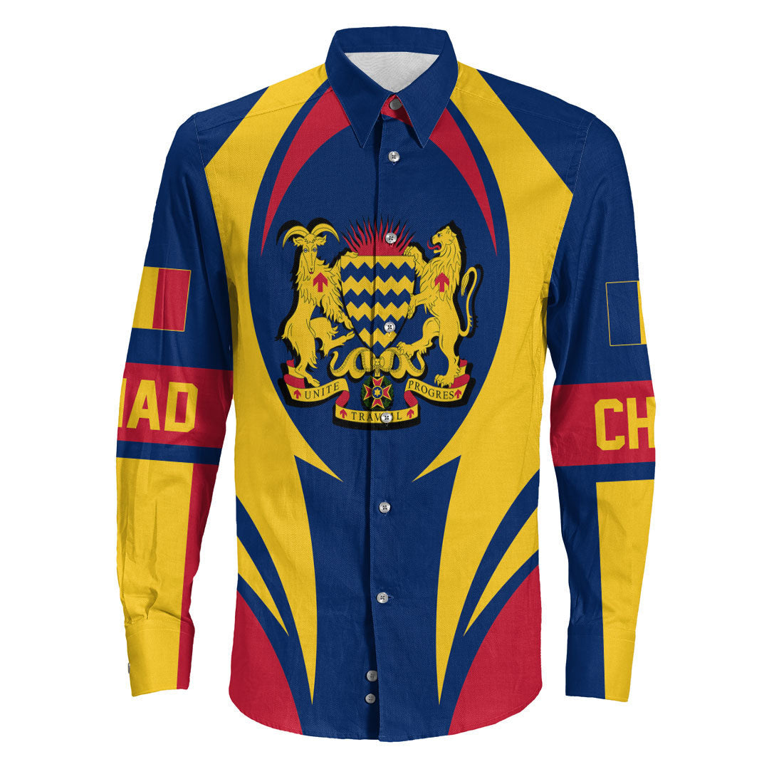 Shopicos Clothing - Chad Action Flag Long Sleeves Button Shirt RLT7 - Shopicos