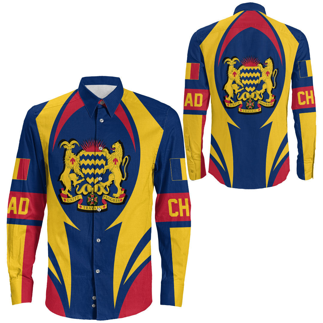 Shopicos Clothing - Chad Action Flag Long Sleeves Button Shirt RLT7 - Shopicos