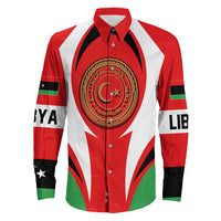Shopicos Clothing - Libya Action Flag Long Sleeves Button Shirt RLT7 - Shopicos