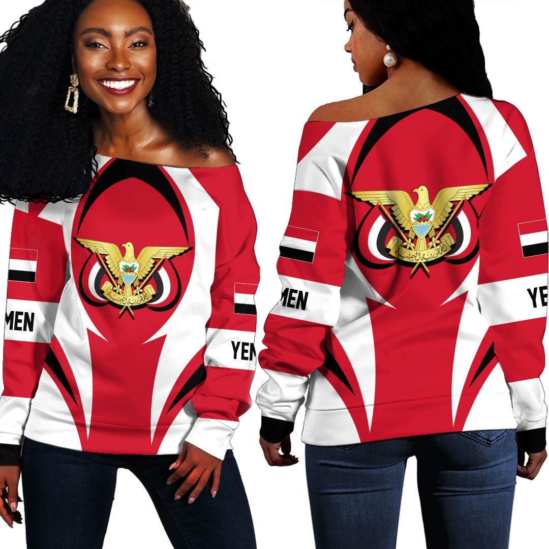 Shopicos Clothing - Yemen Action Flag Off Shoulder Sweaters RLT7 - Shopicos