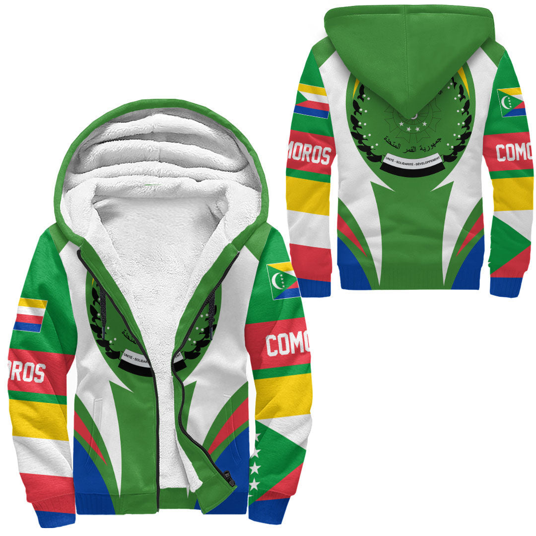Shopicos Clothing - Comoros Action Flag Sherpa Hoodie RLT7 - Shopicos