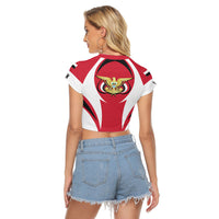 Shopicos Clothing - Yemen Action Flag Women's Raglan Cropped T shirt RLT7 - Shopicos
