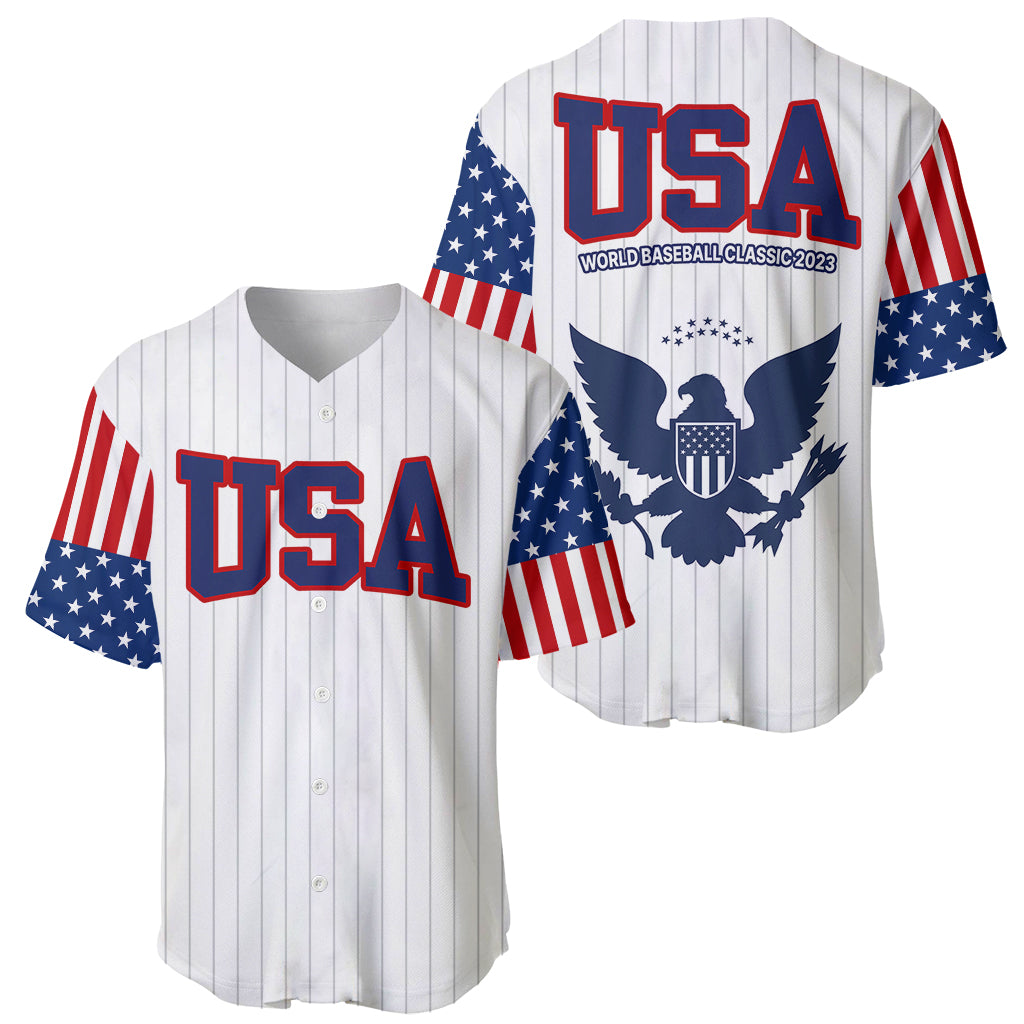 United States 2023 Baseball Classic Uniform USA Flag Baseball Jersey LT9 - Shopicos