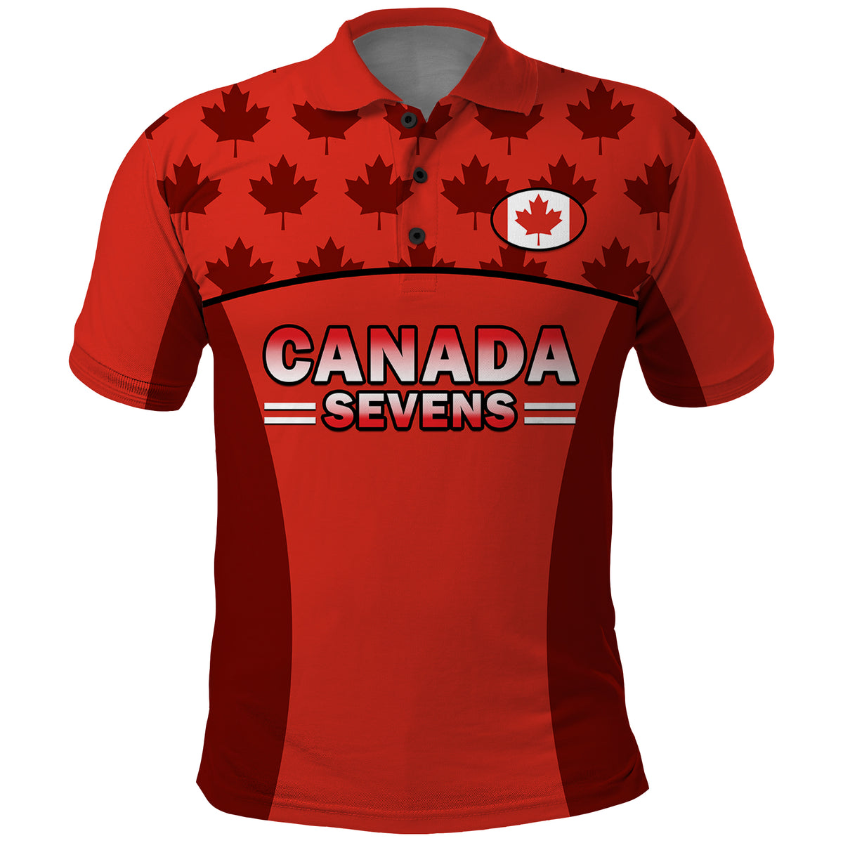 (Custom Text And Number) Canada Rugby 7s Polo Shirt Sporty Style - Shopicos