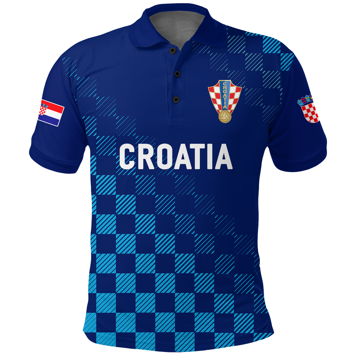 Croatia Polo Shirt Football 2022 Champions Pride Blue LT12 - Shopicos