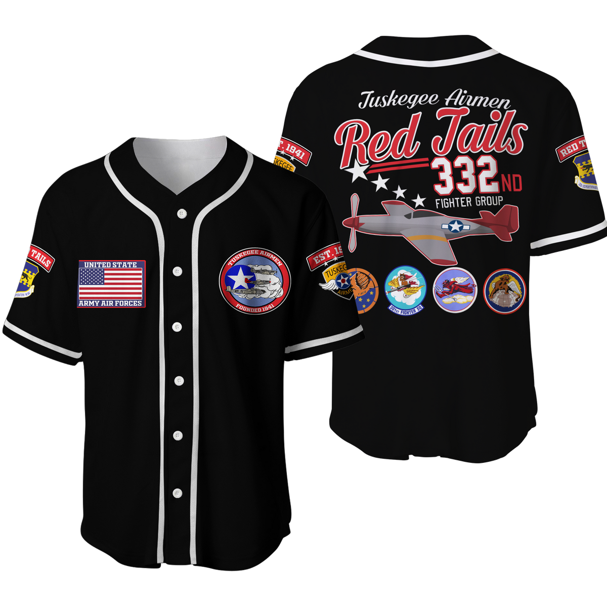 Tuskegee Airmen The Red Tails Pride Baseball Jersey LT12 - Shopicos