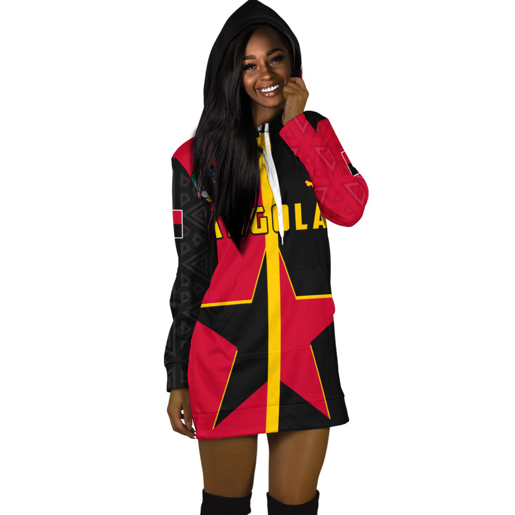 Angola Hoodie Dress Star and Flag Style Sporty LT13 - Shopicos