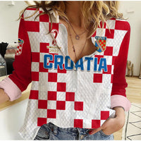 (Custom Text and Number) Croatia Football Women Casual Shirt Vatreni Hrvatska Champions 2022 World Cup LT13 - Shopicos