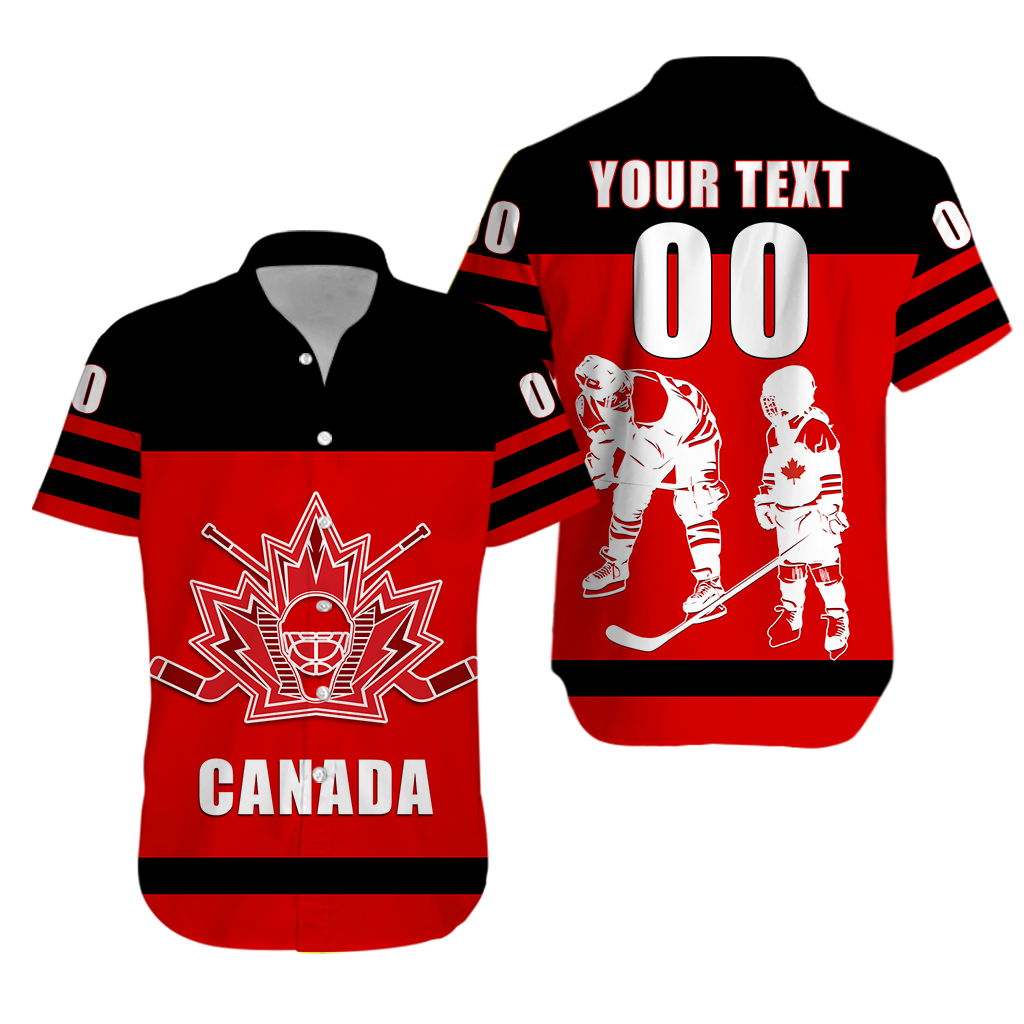 (Custom Personalised) Canada Hockey Team Supporter Father's Day Hawaiian Shirt LT12 - Shopicos