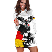(Custom Personalised) Germany Hoodie Dress Grunge Deutschland Flag and Eagle LT13 - Shopicos